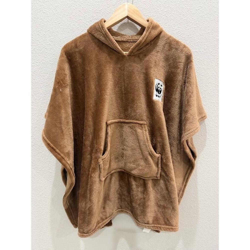 WWF World Wildlife Fund Teddy Bear Fleece Poncho Hoodie